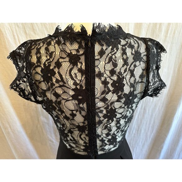 BCBGeneration Lace Sweetheart Black Fit & Flare Dress Pleated Women Size 2 Lined - Picture 7 of 10